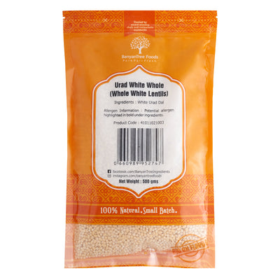 BanyanTree Foods Natural White Lentils (Urad Dal White) Whole | BanyanTree Foods